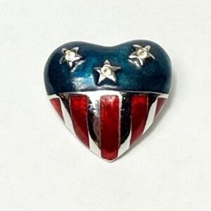 Heart-Shaped Patriotic Premier Designs Brooch